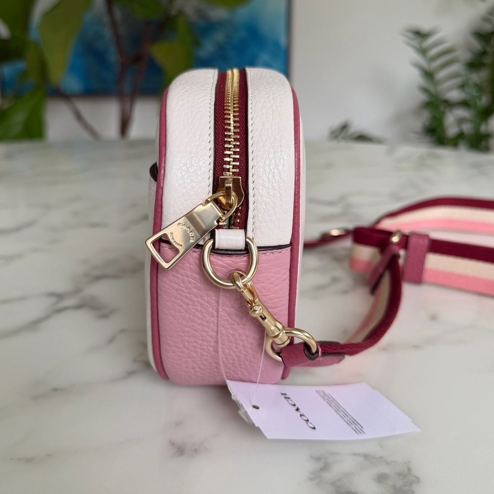 NWT Coach Mini Jamie Camera Bag With Stripe Heart Motif CA072 Chalk Pink Gold - Picture 4 of 11